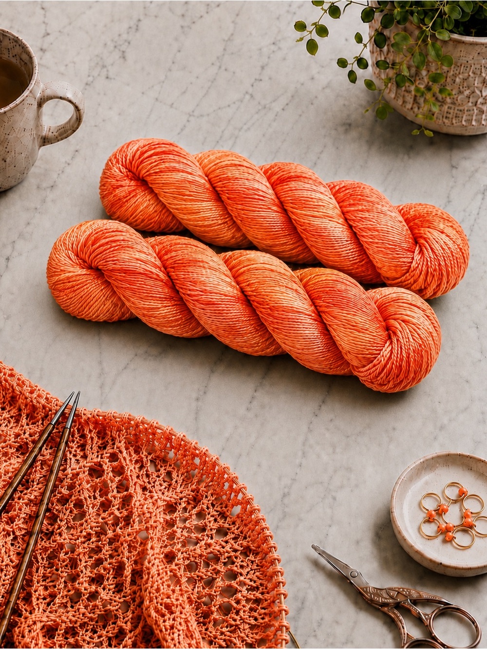 Urth Yarns Monokrom Cotton Hand-Dyed Tonal Yarn – Colorway 1220 – Lot of 2